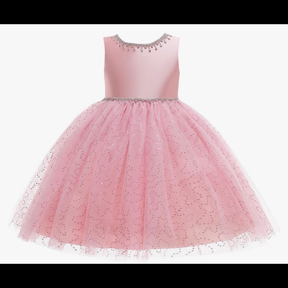 NWOT Girls Pink Sequin and Rhinestone party dress, size 4T
